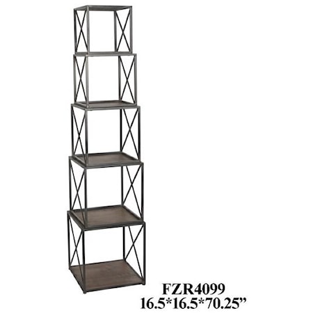 Metal and Wood Stackable Etagere